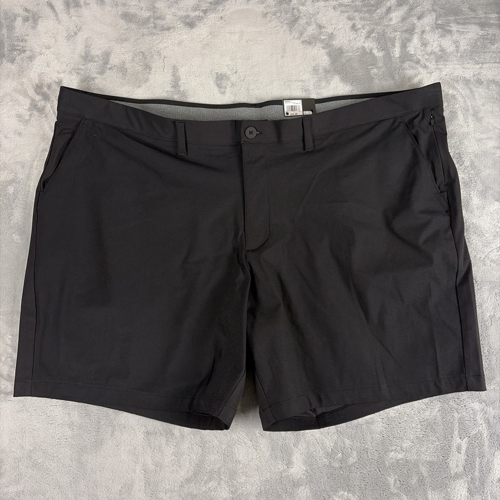 FLX Men's 4-Way Stretch Premium Black Shorts Big Tall Size 54 Inseam 8" NWT